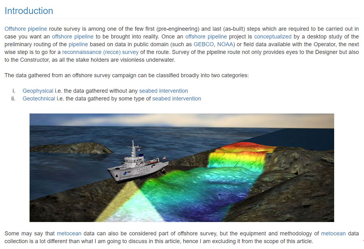 Offshore Pipeline Survey